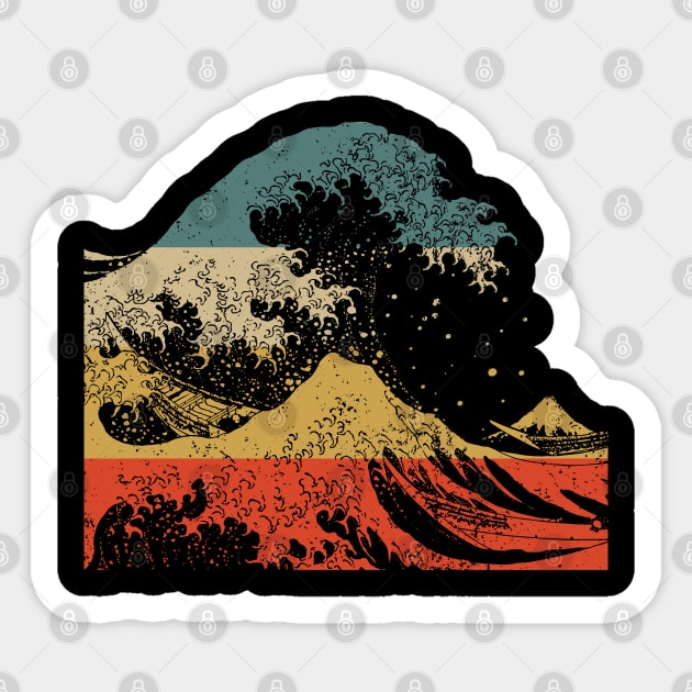 Great Wave Vintage Sticker by giovanniiiii